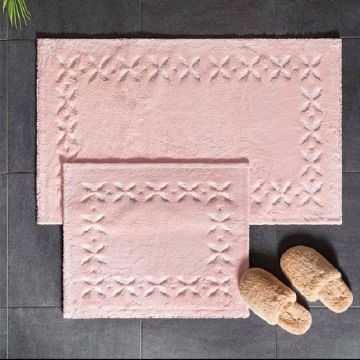 Set 2 Covorase de Baie Shine Pudra 50x60 cm si 60x100 (Bumbac)