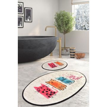 Set Covor de baie (2 bucăți), Multicolor, 50x60 cm