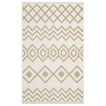 Covor de living / dormitor Maze Home Mondo Reversibil, Cream Beige 01 (diverse dimensiuni), 80x150 cm
