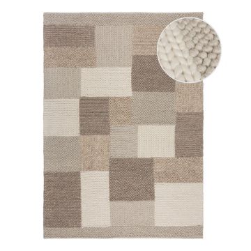 Covor bej țesut manual din amestesc de lână 80x150 cm Minerals Patchwork – Flair Rugs Covor bej țesut manual din amestesc de lână 80x150 cm Minerals Patchwork – Flair Rugs