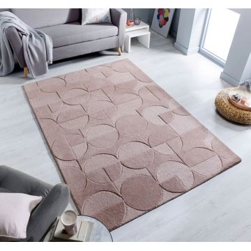 Covor Gigi Blush Pink, Flair Rugs, 160x230 cm, lana, roz pudra