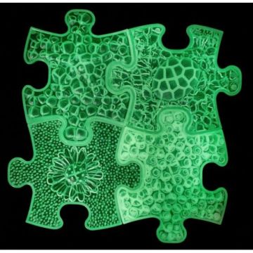 Covoras ortopedic senzorial puzzle Set Fluorescent, straluceste in intuneric