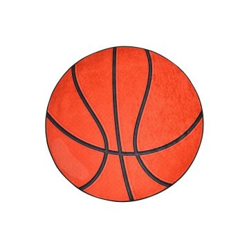 Covor antiderapant pentru copii Chilai Basketball, ø 140 cm, portocaliu