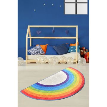 Covor antiderapant pentru copii Chilai Rainbow, 85 x 160 cm