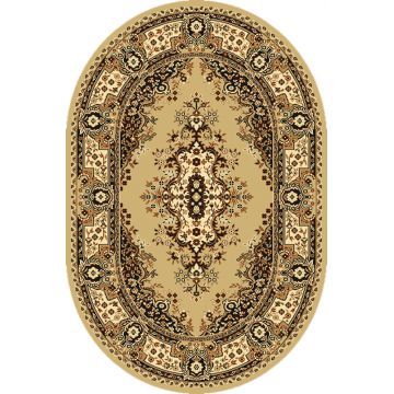 Covor Fatima Beige Oval, Wilton