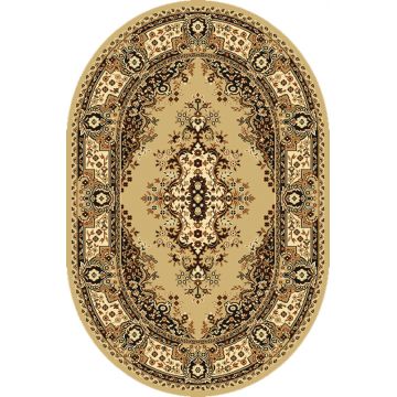 Covor Fatima Beige Oval, Wilton