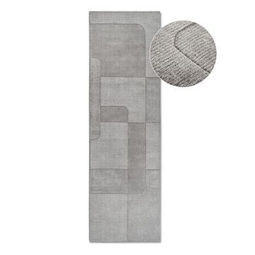 Covor tip traversă gri țesut manual din lână 80x250 cm Charlotte – Villeroy&Boch