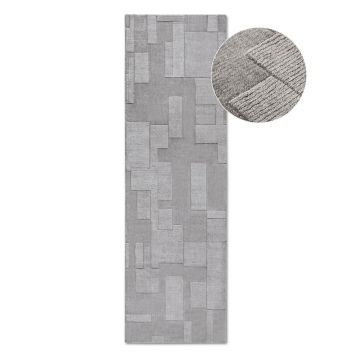 Covor tip traversă gri țesut manual din lână 80x250 cm Wilhelmine – Villeroy&Boch