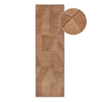 Covor tip traversă maro țesut manual din lână 80x250 cm Ursule – Villeroy&Boch