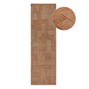 Covor tip traversă maro țesut manual din lână 80x250 cm Wilhelmine – Villeroy&Boch