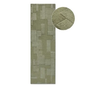 Covor tip traversă verde țesut manual din lână 80x250 cm Wilhelmine – Villeroy&Boch