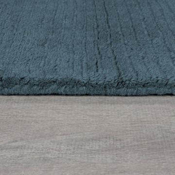 Covor Textured Wool Border Albastru 200X290 cm, Flair Rugs