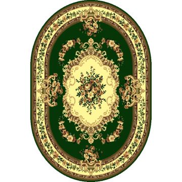 Covor clasic Gold 047/32 O, polipropilena BCF, verde-bej, 60 x 110 cm ieftin