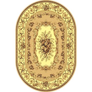 Covor clasic Gold 235/12, polipropilena BCF, bej-maro, 100 x 200 cm