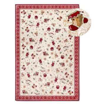 Covor roșu din amestec de bumbac 160x230 cm cu model de Crăciun Toy's Delight Red Christmas – Villeroy&Boch