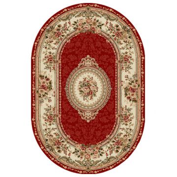 Covor Clasic, Lotos 571, Grena, 60x110 cm, Oval 1800 gr/mp