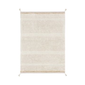 Covor crem lavabil/țesut manual din bumbac 140x200 cm Bloom Natural – Lorena Canals
