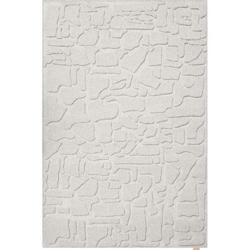 Covor gri deschis din lână 200x300 cm Morphic Dunes – Agnella