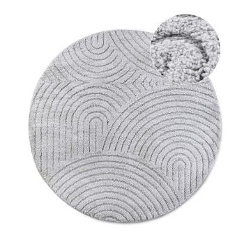 Covor gri deschis rotund ø 200 cm Panglao New York Light Grey – Elle Decoration