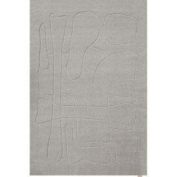 Covor gri din lână 200x300 cm Morphic – Agnella