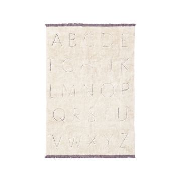Covor pentru copii crem lavabil/țesut manual din bumbac 120x160 cm ABC – Lorena Canals