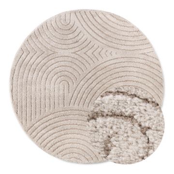 Covor taupe rotund ø 200 cm Panglao New York Taupe – Elle Decoration