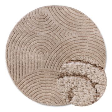 Covor taupe rotund ø 200 cm Panglao New York Taupe – Elle Decoration