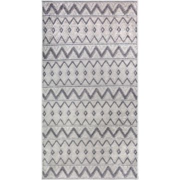Covor tip traversă gri lavabil 80x200 cm Zig Zag – Vitaus