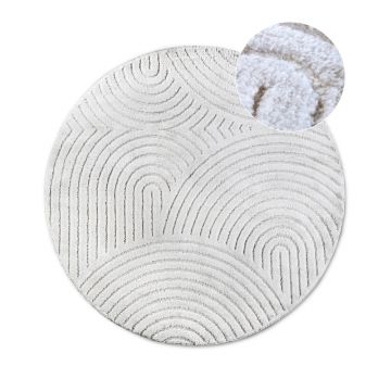 Covor alb rotund ø 200 cm Panglao New York White – Elle Decoration