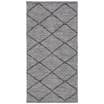 Covor Țesut Din Cârpe Diamant Black