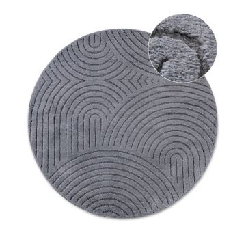 Covor gri antracit rotund ø 200 cm Panglao New York Anthracite – Elle Decoration
