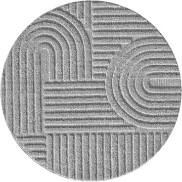 Covor rotund Art Argintiu boho 200x200 cm