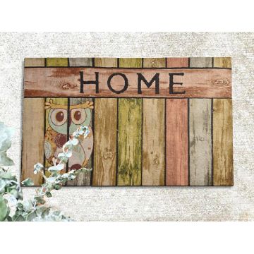 Covoras Intrare Home Owl, 40x60 cm, Cauciucat