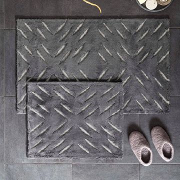 Set 2 Covorase de Baie Miror Antracit 50x60 cm si 60x100 (Bumbac)