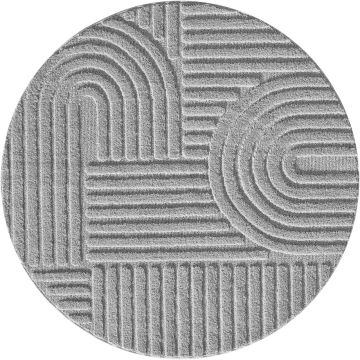 Covor Art V1 Argintiu, Rotund, D80 cm