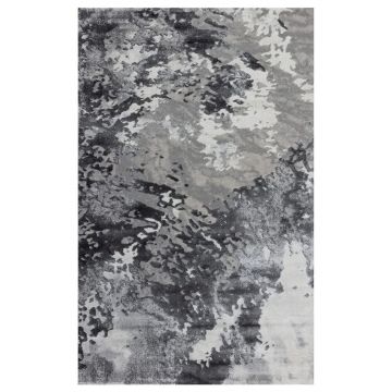 80x150 cm Covor Premium Modern, Densitate 1750gr/m2, Lungine fir 9mm, Gri, Model Saray