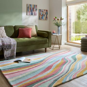 Covor Abstract Flow Albastru deschis 160x230 cm, Flair Rugs