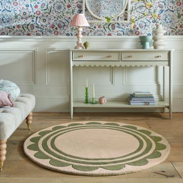Covor rotund Lois Scallop Mov 120X120 cm, Flair Rugs