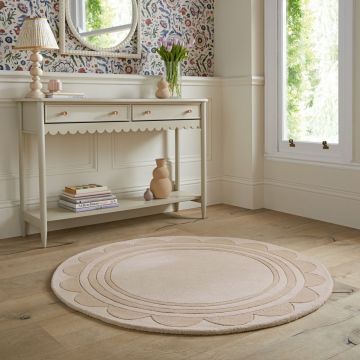 Covor rotund Lois Scallop Natural 120X120 cm, Flair Rugs