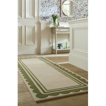 Covor traversa Lois Scallop Verde 80X230 cm, Flair Rugs