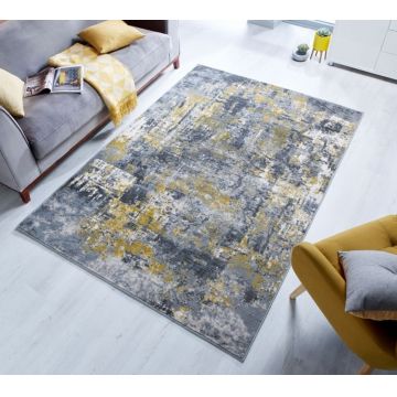Covor Wonderlust Gri/Galben Ochre 200X290 cm, Flair Rugs