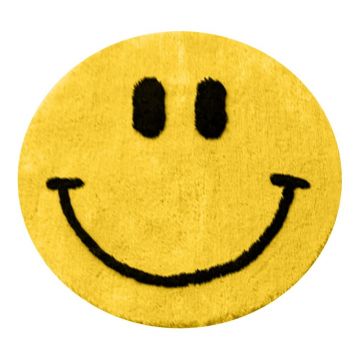 Covoraș de baie galben ø 90 cm Yellow Smile – Foutastic