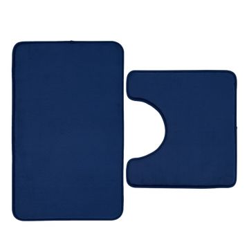Covorașe de baie albastru-închis pentru WC 2 buc. din spumă cu memorie 50x80 cm Anti-Bacterial – Catherine Lansfield