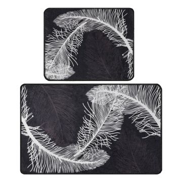 Covorașe de baie gri-antracit 2 buc. 60x100 cm Alisan – Foutastic