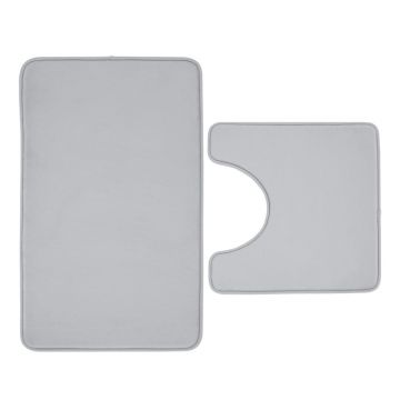 Covorașe de baie gri-deschis pentru WC 2 buc. din spumă cu memorie 50x80 cm Anti-Bacterial – Catherine Lansfield
