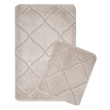 Covorașe de baie maro deschis 2 buc. 50x80 cm Cizgili – Foutastic
