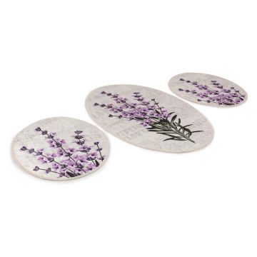 Covorașe de baie mov-bej 3 buc. 60x100 cm Lavender – Foutastic