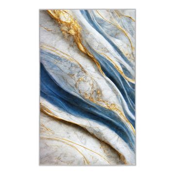 Covor albastru lavabil 80x150 cm Golden Spill – Mila Home
