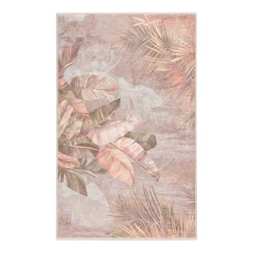 Covor bej lavabil 120x180 cm Dusty Leaves – Mila Home