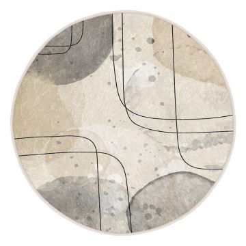 Covor bej lavabil rotund ø 150 cm Simple Lines – Mila Home